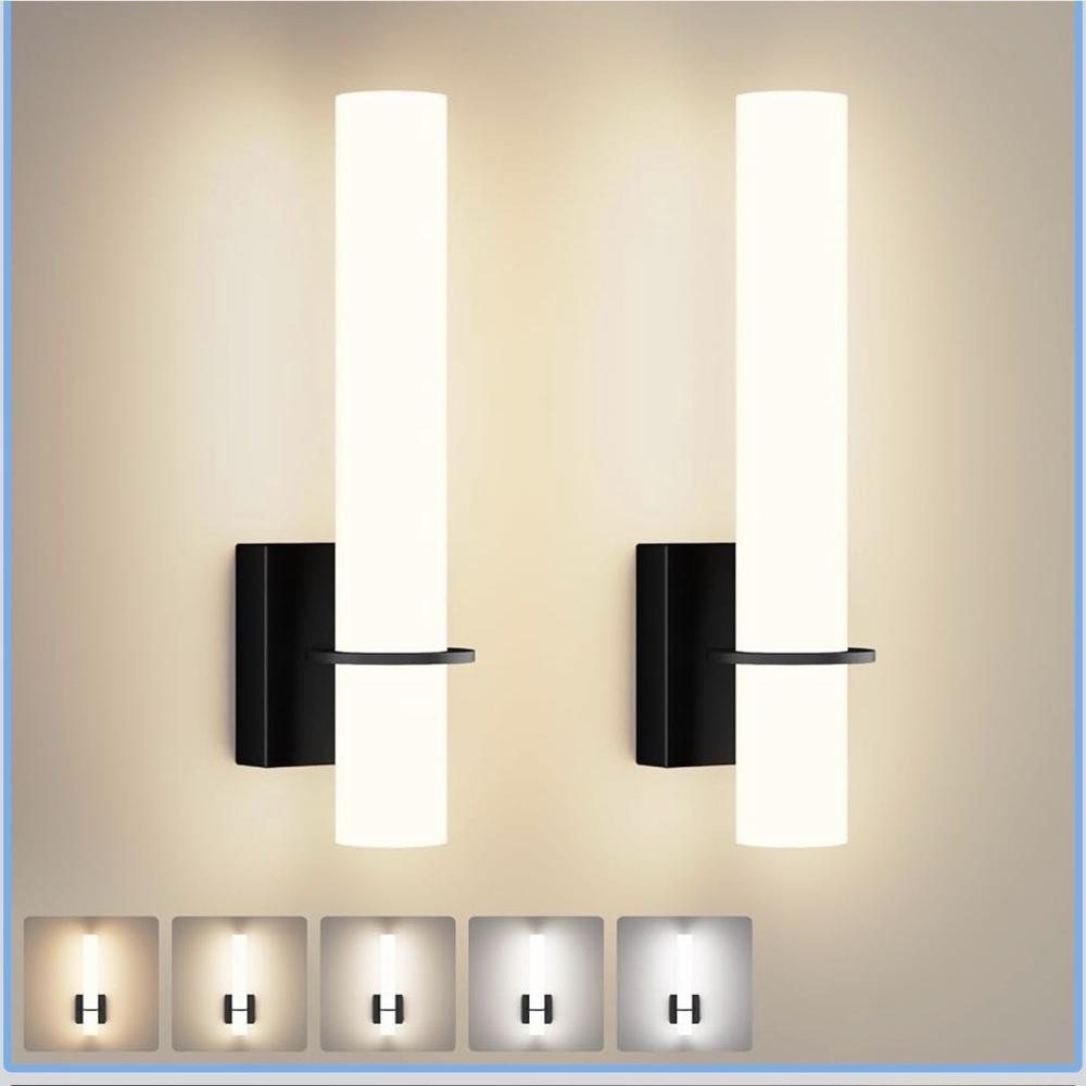 Klighten Hardwired Black Wall Sconces Set of Two Modern Bathroom Sconce
